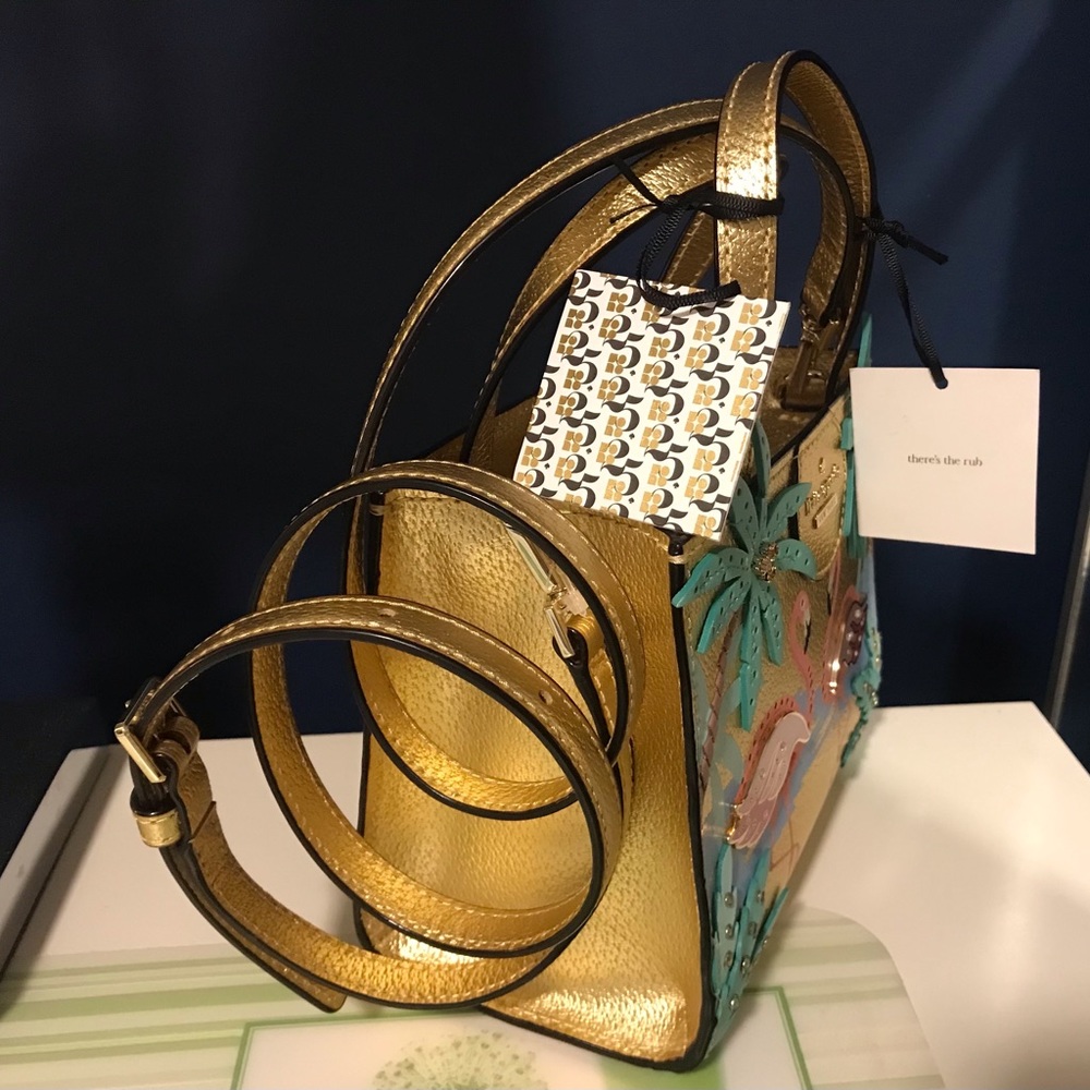 🌴🦩RARE BNWT Kate Spade New York by the Pool Flamingo Sam leather crossbody🦩🌴 - Picture 4 of 16